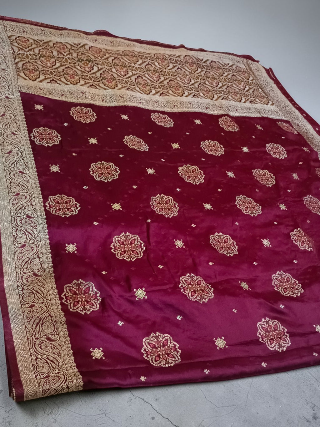 Banarasi Gajji Silk Saree with Meenakari Floral Butta Design | Festive & Wedding Wear | myFashion