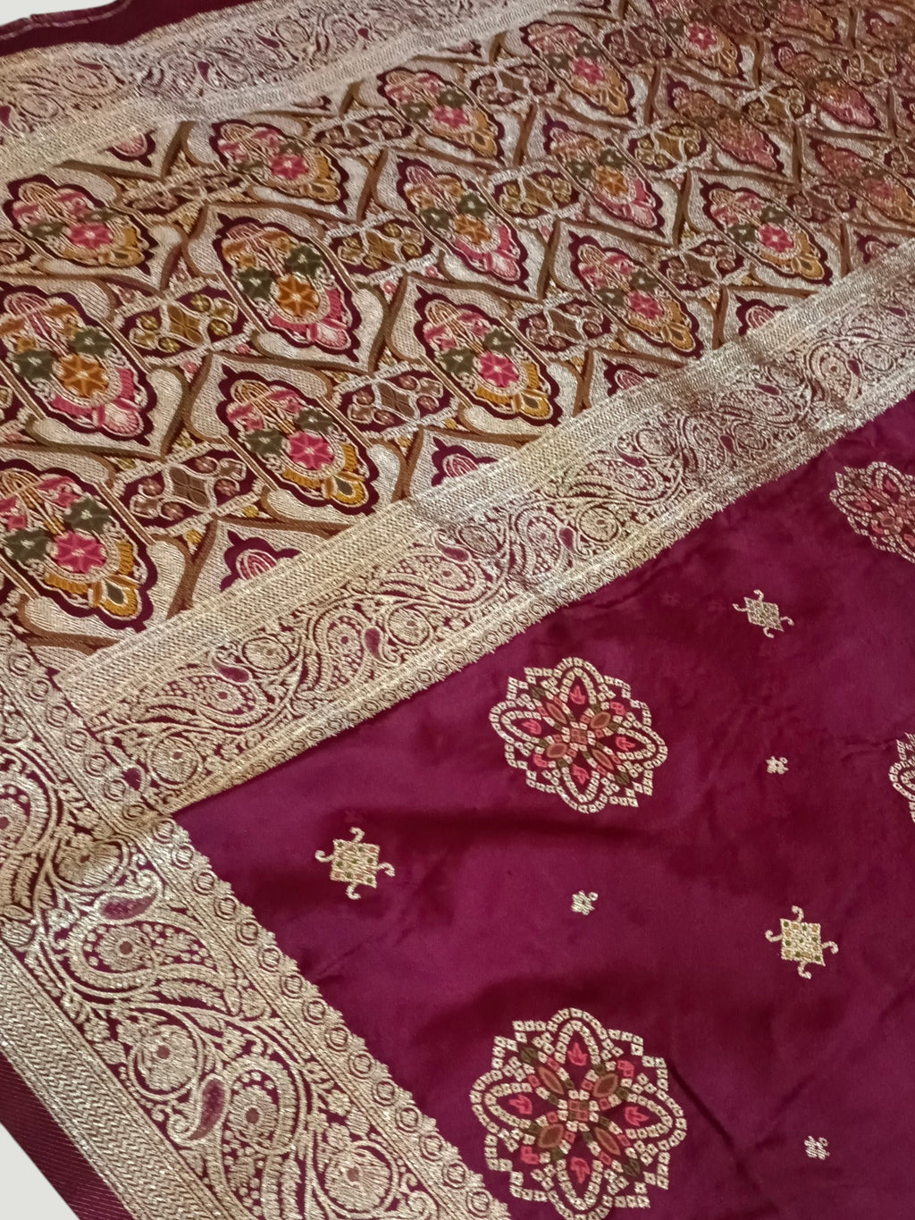 Banarasi Gajji Silk Saree with Meenakari Floral Butta Design | Festive & Wedding Wear | myFashion