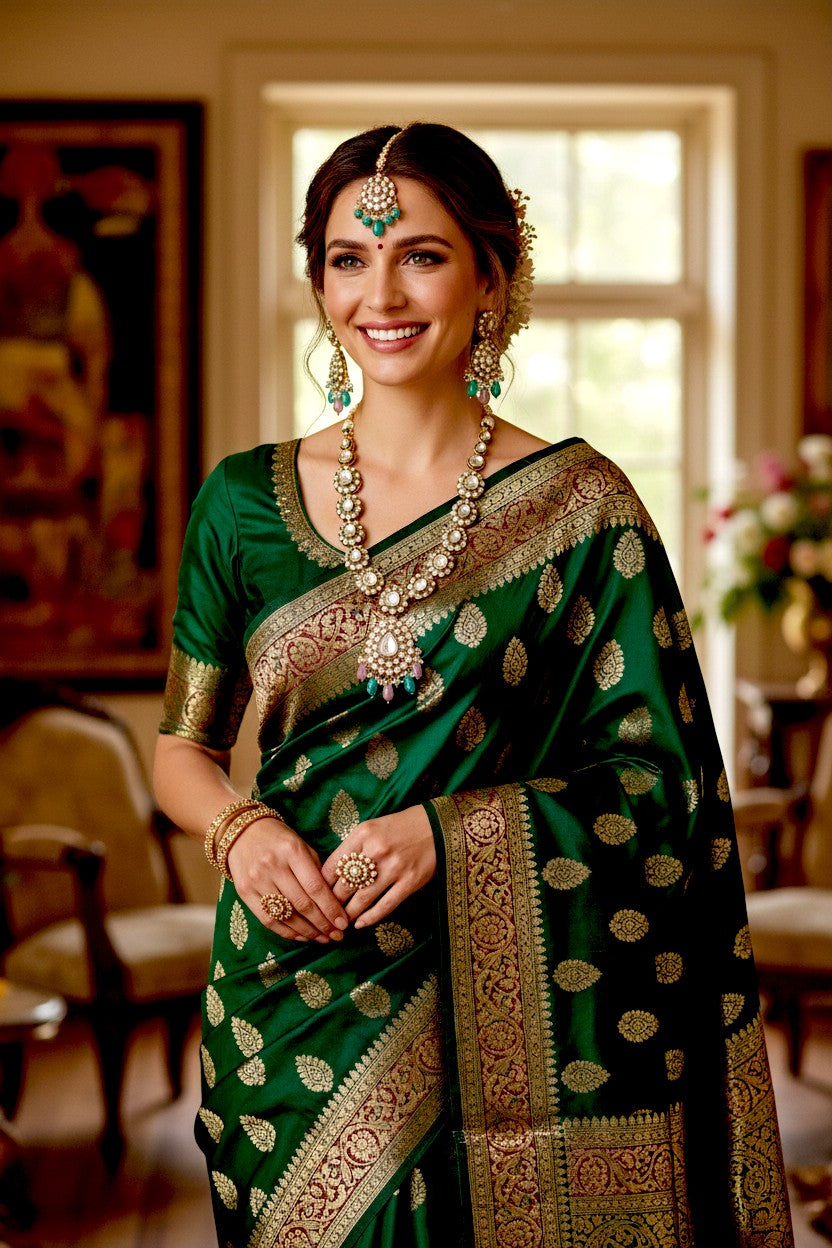 myFashion Kundan Bridal Jewellery with Mint Green and Pink Beads