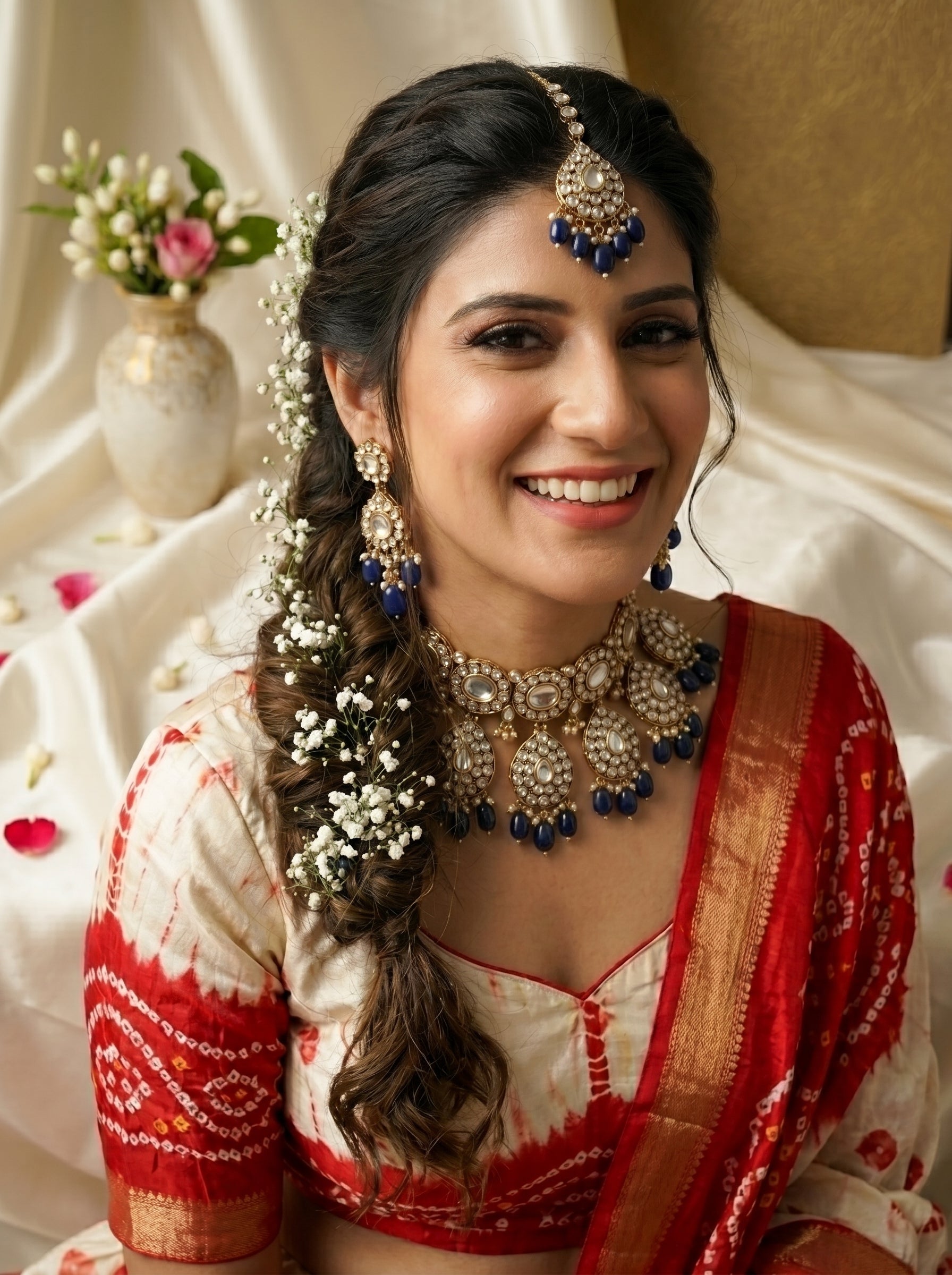 Elegant Turquoise Blue Kundan Choker Necklace Set with Earrings & Maang Tikka – Bridal Statement Jewelry