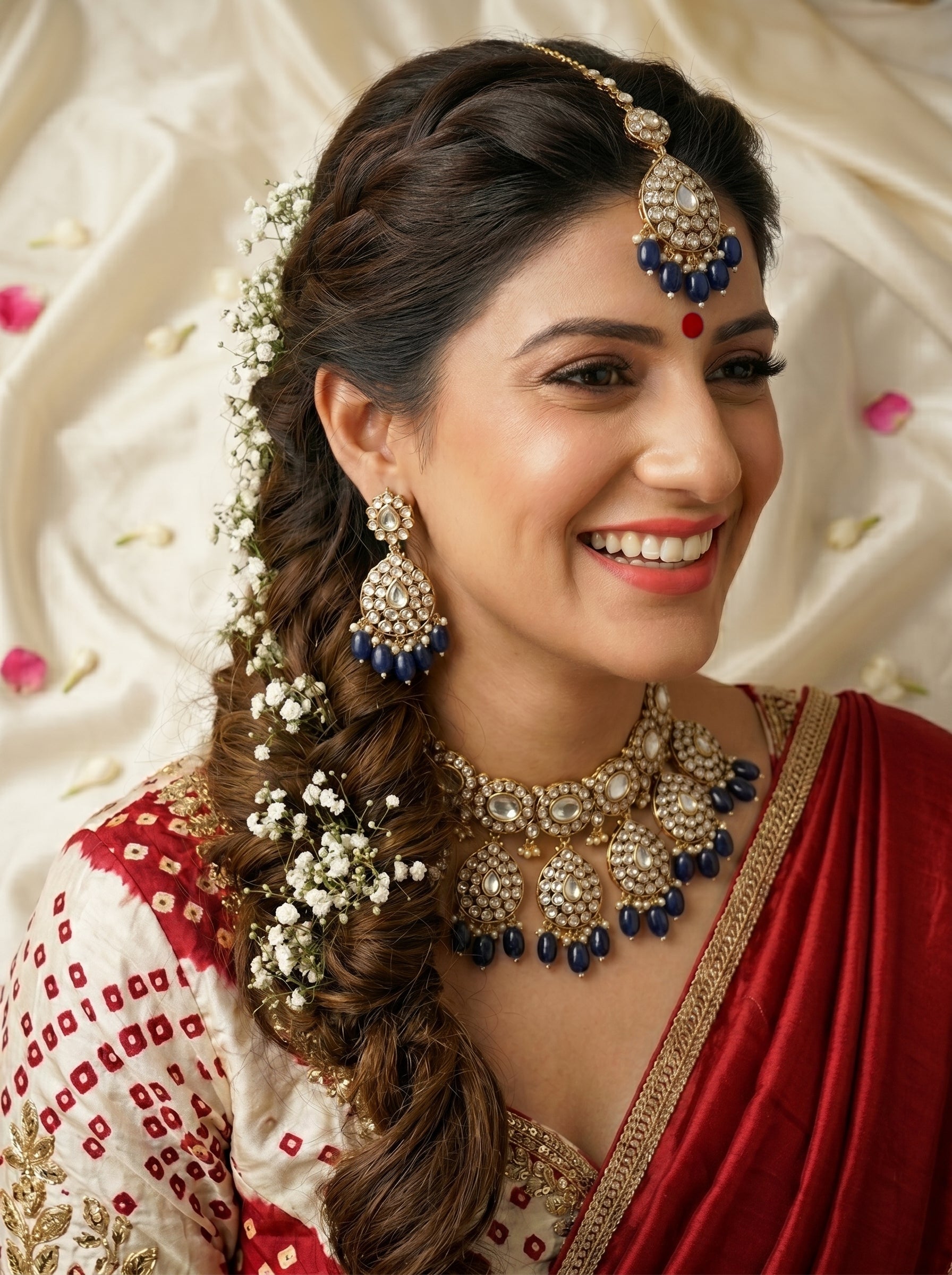Elegant Turquoise Blue Kundan Choker Necklace Set with Earrings & Maang Tikka – Bridal Statement Jewelry