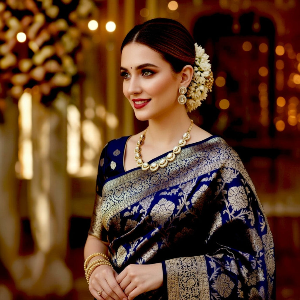 Moissanite Kundan Short Necklace Set with Earrings – White & Emerald Green | Bridal & Festive Jewellery